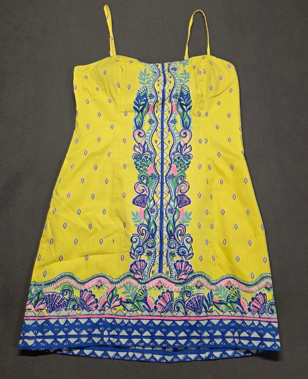 Lilly Pulitzer Sun Mini Dress Womens 12 Pineapple Vibrant Tropical Resort